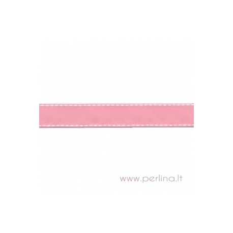 Grosgrain ribbon "Pink Dashed", 22 mm, 1 m
