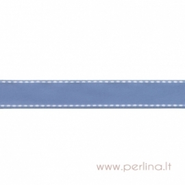 Grosgrain ribbon "Blue Dashed", 22 mm, 1 m