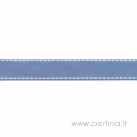 Grosgrain ribbon "Blue Dashed", 22 mm, 1 m