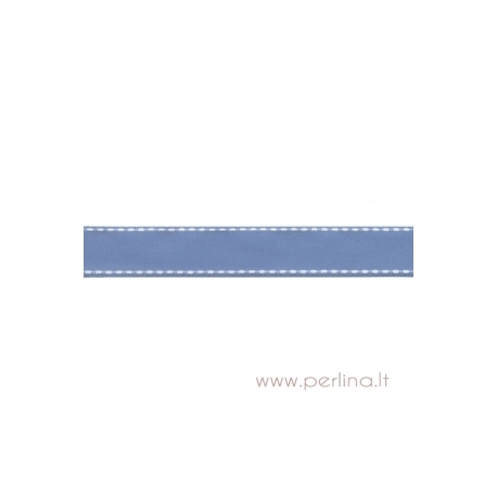 Grosgrain ribbon "Blue Dashed", 22 mm, 1 m
