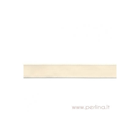 Grosgrain ribbon "Cream Dashed", 22 mm, 1 m