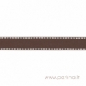 Grosgrain ribbon "Brown Dashed", 22 mm, 1 m
