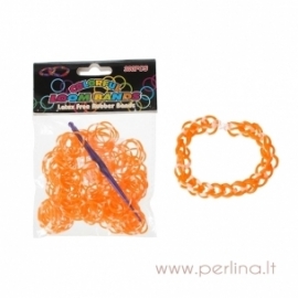 Loom bands bracelet making kit, orange&white