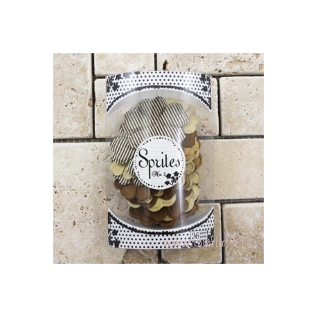 Popierinių gėlyčių žiedlapiai "Sprites No 3 Chocolate", 36 vnt.