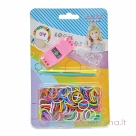 Loom bands bracelet with watch making kit