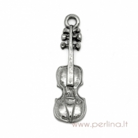 Pendant "Violin", grey bronze, 25x7 mm