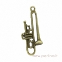 Pakabukas "Trombonas", ant. bronzos sp., 33x14 mm
