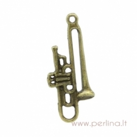 Pendant "Trombone", antique bronze, 33x14 mm