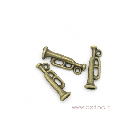 Pendant "Trumpet", antique bronze, 22x7 mm