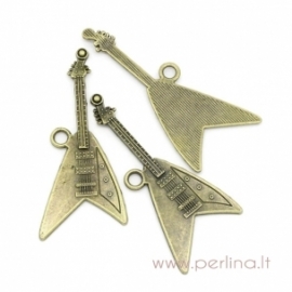 Pendant "Guitar", antique bronze, 7,6x3,3 mm