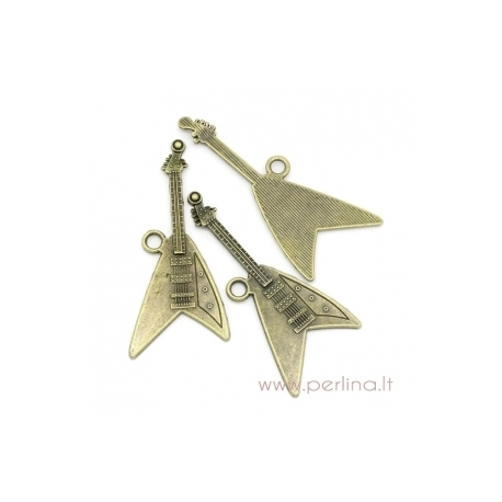 Pendant "Guitar", antique bronze, 7,6x3,3 mm