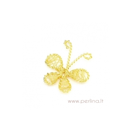 Pakabukas "Drugelis", geltonos sp. 4,6x4,2 cm