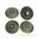 Antique bronze chunk button "Star", 20 mm