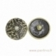 Antique bronze chunk button "Flower Pattern", 20 mm