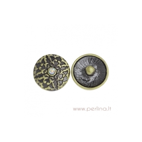 NOOSA spaudė "Gėlių ornamentas", metalinė, 20 mm