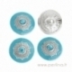 Silver tone chunk button "Blue Polygon", 20 mm