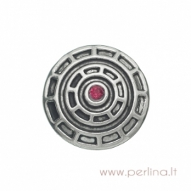 Antique silver chunk button, 20 mm