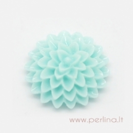 Akrilinis kabošonas "Skyblue Flower", žydros sp., 15x6 mm