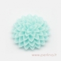 Resin Cabochon "Skyblue Flower", skyblue, 15x6 mm