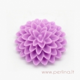 Resin Cabochon "Purple Flower", purple, 15x6 mm