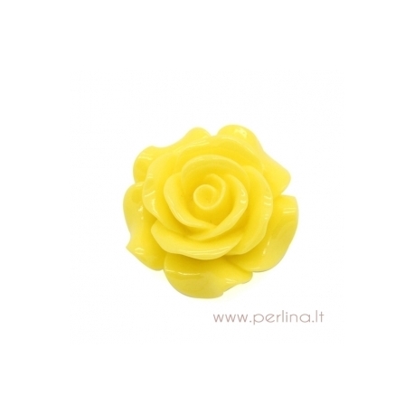 Akrilinis kabošonas "Flower", geltonos sp., 29x29 mm