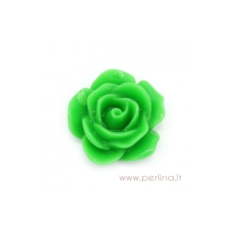 Akrilinis kabošonas "Green Flower", žalios sp., 17x18 mm