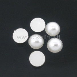 Acrylic cabochon, ivory pearl, 4 mm, 50 pcs