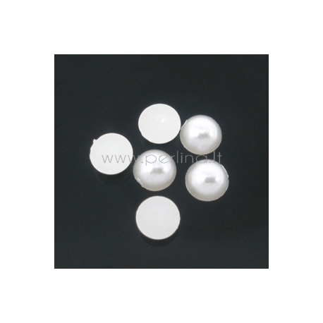 Acrylic cabochon, ivory pearl, 4 mm, 50 pcs
