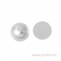 Resin Cabochon, silvery, 8 mm