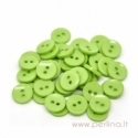 Resin button, green, 15 mm