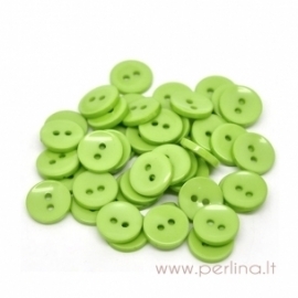Resin button, green, 15 mm