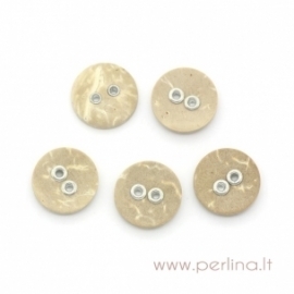 Resin button, natural, 13 mm