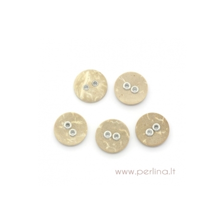 Resin button, natural, 13 mm