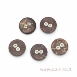 Resin button, brown, 13 mm