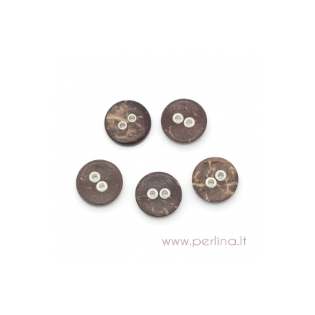 Resin button, brown, 13 mm