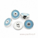 Acrylic button, blue, 13 mm