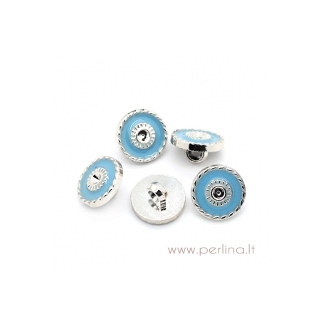 Acrylic button, blue, 13 mm