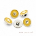 Acrylic button, yellow, 13 mm