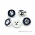 Acrylic button, indigo, 13 mm