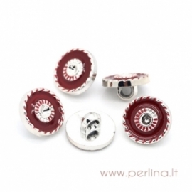 Acrylic button, red, 13 mm