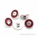 Acrylic button, red, 13 mm