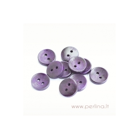 Wood button, dark purple, 15 mm