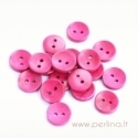 Wood button, fuchsia, 15 mm