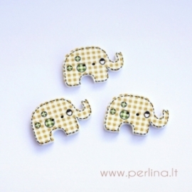 Wood button "Elephant", 29x19 mm
