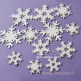 Chipboard "December Diary - snowflakes", 12 pcs