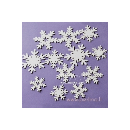 Chipboard "December Diary - snowflakes", 12 pcs