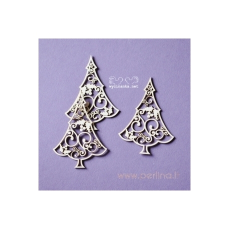 Chipboard "Lacy Christmas - christmas trees", 3 pcs