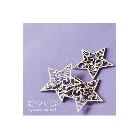Chipboard "Lacy Christmas - Stars", 3 pcs