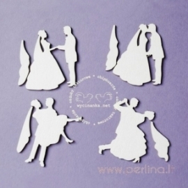 Chipboard "On The Wedding Day - the newlywed couples", 4 pcs