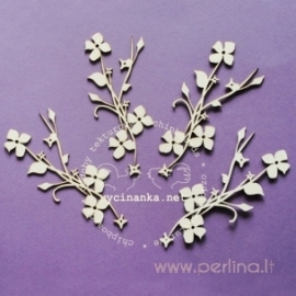 Chipboard "Blooming Flower", 4 pcs